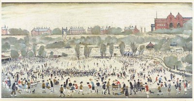 Lot 1052 - After Laurence Stephen Lowry RA (1887-1976)  "Peel Park " Signed in pencil, with Fine Art Trade...