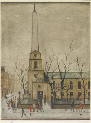 Lot 1053 - After Laurence Stephen Lowry RA (1887-1976)  "St Luke's, London " Signed in pencil, with Grove Fine