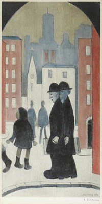 Lot 1055 - After Laurence Stephen Lowry RA (1887-1976)  "Two Brothers " Signed in pencil, with Fine Art...