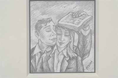 Lot 1064 - Graham McKean (b.1962)  The Clandestine Embrace The Kiss Both signed, pencil on paper,one 12.5cm by