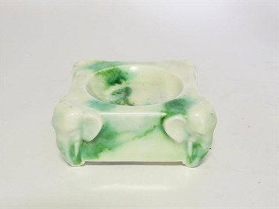 Lot 1150 - A Royal Doulton Chinese Jade Elephant Dish/Salt, by Harry Nixon and Charles Noke, modelled with...