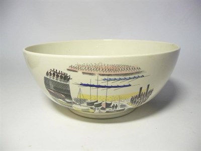 Lot 1162 - Eric Ravilious for Wedgwood  "Boat Race Day ", 1975, An Earthenware Bowl, externally decorated with