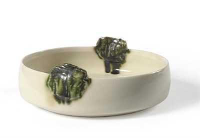 Lot 1166 - Edmund de Waal (b.1964): A Porcelain Bowl, celadon crackle with green glazed handles, impressed...