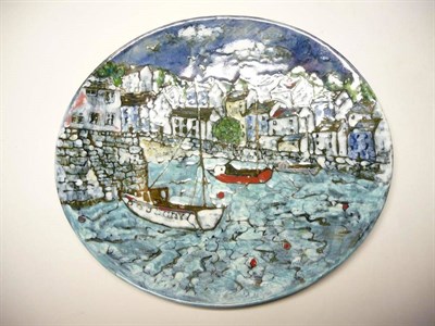 Lot 1174 - A Dartington Pottery Harbour Stoneware Charger, impressed factory mark and inscribed SUMMER...