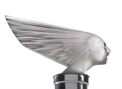 Lot 1175 - René Lalique: Victoire No.1147 A Clear and Frosted Glass Car Mascot, moulded R Lalique France,...