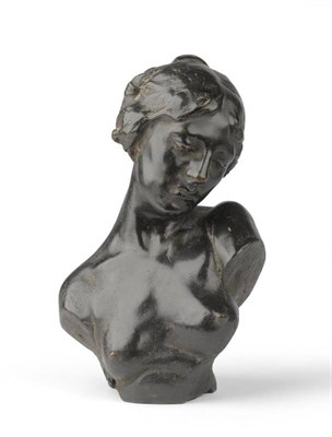 Lot 1192 - Charles Marsh Web (Nash) Gilbert (Australian, 1867-1925): A Bronze Nude Bust, Signed in the...