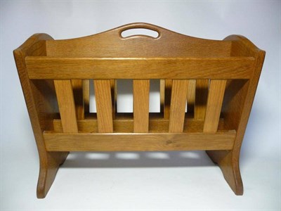 Lot 1271 - An Alan Grainger Acorn Industries Oak Rectangular Magazine Rack, with slatted sides, base and...