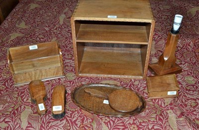 Lot 1288 - A Group of Stanley Webb Davies Items, comprising an Oak Oval Tray, with chip decoration, signed...