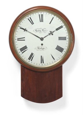 Lot 1344 - A Mahogany Drop Dial Wall Timepiece, Henry Lee, Bolton, circa 1860, circular top with side...