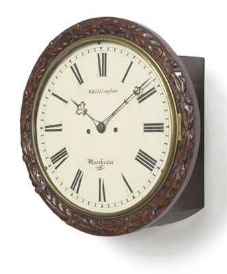 Lot 1349 - A Mahogany Striking Wall Clock, Whittington, Manchester, circa 1870, applied acorn and leaf...