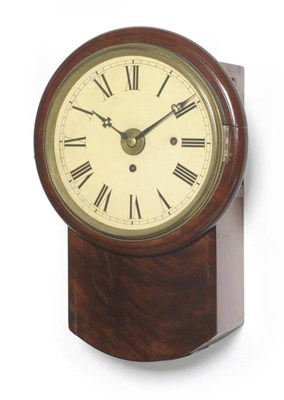 Lot 1350 - An 8-inch Mahogany Alarm Wall Timepiece, 19th Century, with side and bottom opening doors,...