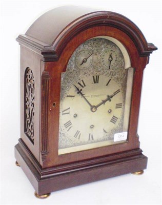 Lot 1354 - A Mahogany Chiming Table Clock, retailed by Manoah Rhodes & Sons Ltd, Bradford, circa 1890,...