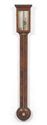 Lot 1372 - A Mahogany Stick Barometer, signed J Croce, York, circa 1825, with visible mercury tube,...