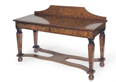 Lot 1451 - A Mahogany and Marquetry Dutch Style Serving Table, 20th century, richly inlaid overall with...