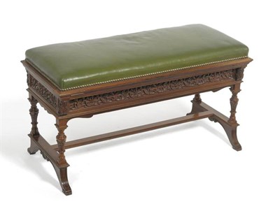 Lot 1456 - A Mahogany and Rosewood Duet Stool, stamped Gillows, Lancaster, late 19th century, the close-nailed