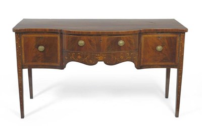 Lot 1466 - A Late George III Mahogany, Floral Marquetry and Tulipwood Crossbanded Sideboard, early 19th...