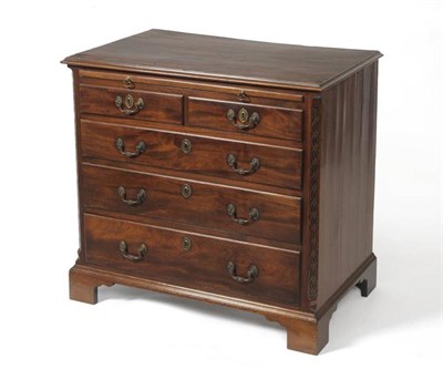 Lot 1476 - A George III Mahogany Straight Front Chest of Drawers, late 18th century with alterations, the...