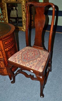 Lot 1486 - An Early Georgian Walnut Dining Chair, circa 1710, with shaped top rail and plain splat above a...