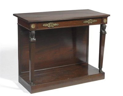 Lot 1488 - A Regency Mahogany and Gilt Metal Mounted Console Table, early 19th century, the later...