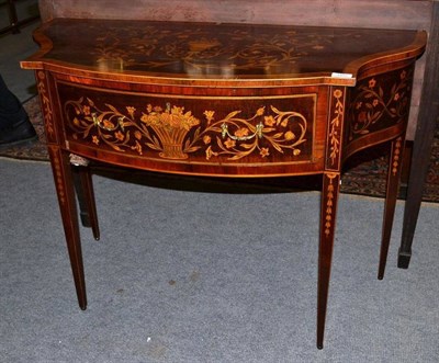 Lot 1493 - A Mahogany, Tulipwood Banded and Marquetry Side Table, late 19th century, of serpentine shaped...