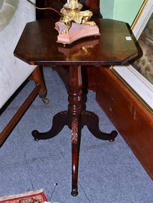 Lot 1515 - A Mahogany and Rosewood Crossbanded Tripod Table, 2nd quarter 19th century, of rectangular...