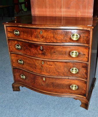 Lot 1518 - A George III Style Mahogany Serpentine Front Chest, the moulded top above four long graduated...