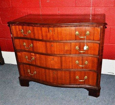 Lot 1519 - A George III Mahogany, Boxwood and Tulipwood Crossbanded Serpentine Front Chest of Drawers,...