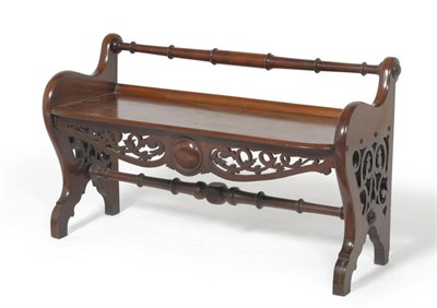 Lot 1532 - A Victorian Mahogany Hall Seat, mid 19th century, with turned spindle back support, shaped and...