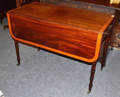 Lot 1533 - A George IV Mahogany, Satinwood Banded and Ebony Strung Pembroke Table, 2nd quarter 19th...