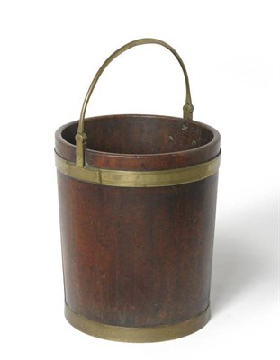 Lot 1534 - An Irish George III Mahogany and Brass Bound Peat Bucket, late 18th century, probably Dublin,...