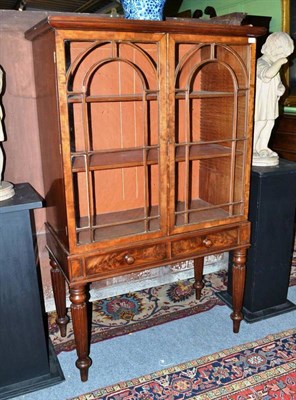 Lot 1535 - A Mahogany Display Cabinet, mid 19th century, the ovolo cornice above arched astragal glazed doors