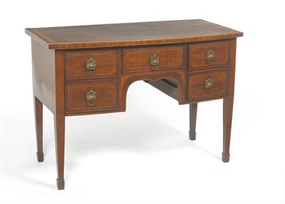 Lot 1551 - A Late George III Mahogany, Satinwood Crossbanded and Ebony Strung Sideboard, early 19th...