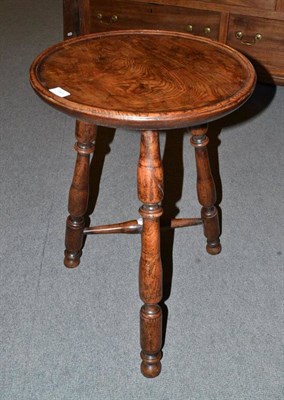 Lot 1585 - A 19th Century English Ash Cricket Table, with circular thumb moulded edge, raised on three spindle