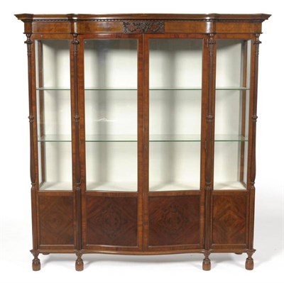 Lot 1599 - An Edwardian Adams Revival Breakfront Display Cabinet, early 20th century, labelled Robson &...