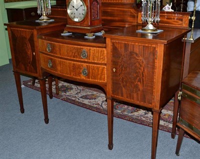 Lot 1600 - An Edwardian Mahogany, Satinwood and Boxwood Strung Sideboard, stamped Warings, circa 1900,...