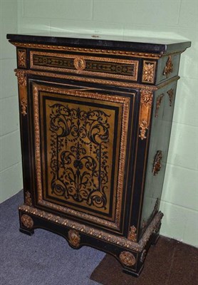 Lot 1638 - A Victorian Ebonised Boulle and Metal Mounted Meuble d'Appui, 3rd quarter 19th century, with...