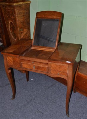 Lot 1640 - A French Louis XV Kingwood and Parquetry Podruse, late 19th century, with two hinged...