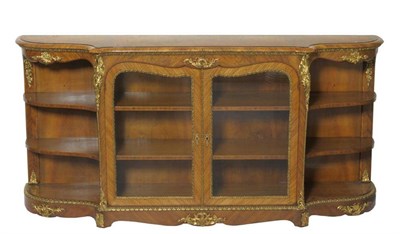 Lot 1644 - A Victorian Figured Walnut, Tulipwood Banded and Gilt Mounted Credenza, mid 19th century, of...