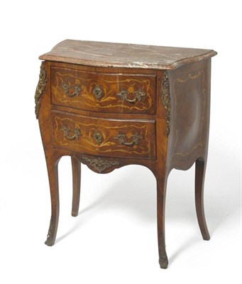 Lot 1648 - A Louis XV Style Kingwood and Floral Marquetry Petit Bombé Commode, late 19th century, the...