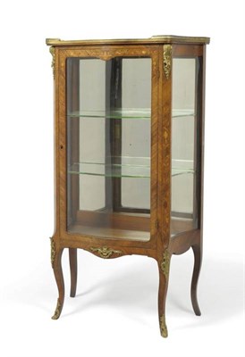 Lot 1650 - A Late 19th Century Rosewood, Floral Marquetry and Gilt Metal Mounted Vitrine, of serpentine shaped