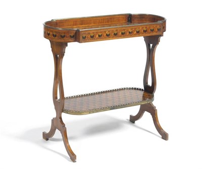 Lot 1652 - A Louis XVI Style Kingwood, Parquetry, Boxwood Strung and Brass Mounted Vides Poches, 19th century