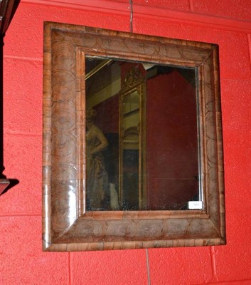 Lot 1667 - A Late 17th Century Oyster Veneered Cushion Shaped Wall Mirror, with later rectangular plate,...