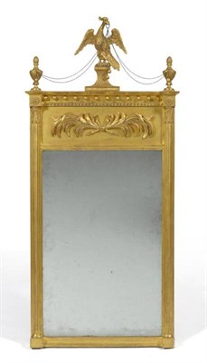 Lot 1669 - An 18th Century Swedish Carved Gilt and Gesso Pier Glass, late 18th century, the rectangular...