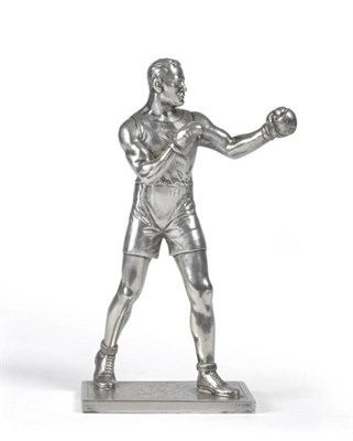 Lot 672A - A George V Silver Figure of a Pugilist, H Phillips, London 1935, in a boxing stance, on a...