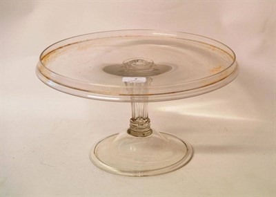 Lot 7 - An 18th Century Glass Tazza, circa 1750, of circular form with galleried rim on a fluted...