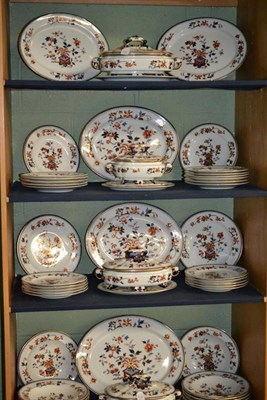 Lot 16 - A Royal Worcester Pottery Dinner Service, circa 1883, printed and painted with Imari style...