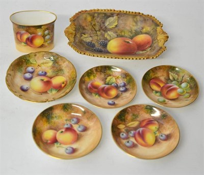 Lot 20 - A Royal Worcester Porcelain Rectangular Dish, 20th century, painted by P Love with a still life...