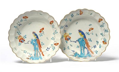 Lot 66 - A Pair of First Period Worcester Porcelain Dessert Plates, circa 1770, painted in Kakiemon...