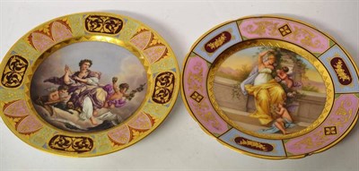 Lot 80 - A Vienna Style Porcelain Cabinet Plate, late 19th century, painted with DIE SATYRISCHE MUSE...