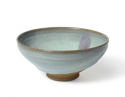 Lot 107 - A Jun Type Stoneware Bowl, Song Dynasty, of conical form, the duck egg glaze with single...